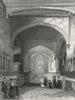 WALES. Bangor Cathedral choir 1836 old antique vintage print picture