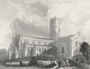 WALES. St David's Cathedral SW view 1836 old antique vintage print picture