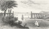 BANGOR. Suspension bridge, Caernarfonshire. DUGDALE 1835 old antique print