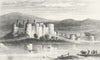 WALES. Conwy Castle, Caernarfonshire. bridge. DUGDALE 1835 old antique print