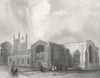 WALES. Bangor Cathedral SE view 1836 old antique vintage print picture