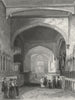 WALES. Bangor Cathedral choir 1836 old antique vintage print picture