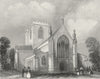 WALES. St Asaph's Cathedral west end. Asaph 1836 old antique print picture