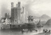 CAERNARFON. Eagle Tower, Castle. Bartlett Gastineau 1850 old antique print
