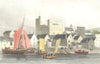 SWANSEA. Castle & harbour, Glamorganshire. DUGDALE 1835 old antique print