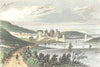 CONWY CASTLE. & bridge, Caernarfonshire. DUGDALE 1835 old antique print