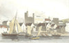 SWANSEA. Castle & harbour, Glamorganshire. & 1835 old antique print picture