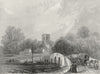 WALES. St Asaph's Cathedral view bridge. Asaph 1860 old antique print picture