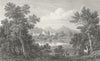 WELSHPOOL. From Powis Castle, Montgomeryshire. Wales c1831 old antique print