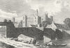 HAVERFORDWEST. Castle & bridge, of , Pembrokeshire.  1795 old antique print