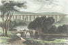 DENBIGHSHIRE. Pontcysyllte Aqueduct, Llangollen 1835 old antique print picture