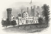 WALES. Penrhyn Castle. Newman Deer 1850 old antique vintage print picture