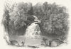 WALES. Rhaeadr Du, Tan y Bwlch. Pritchard 1850 old antique print picture