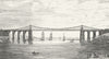 WALES. Bangor bridge. Ship Ocerall 1830 old antique vintage print picture