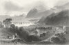 WALES. Ft Penrhyn & Bangor. port &. Bartlett Ship 1842 old antique print