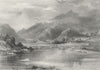 WALES. Llanberis. Thorne lake 1860 old antique vintage print picture