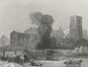 WALES. Llandaff Cathedral NE view 1836 old antique vintage print picture
