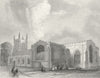 WALES. Bangor Cathedral SE view 1836 old antique vintage print picture