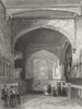 WALES. Bangor Cathedral choir 1836 old antique vintage print picture