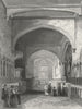 WALES. Bangor Cathedral choir 1838 old antique vintage print picture