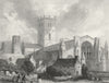 WALES. St David's Cathedral NW view 1836 old antique vintage print picture