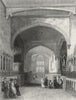 WALES. Bangor Cathedral choir 1850 old antique vintage print picture