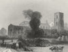 WALES. Llandaff Cathedral NE view 1850 old antique vintage print picture
