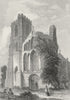 WALES. Llandaff Cathedral 1850 old antique vintage print picture