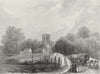 WALES. St Asaph's Cathedral view bridge. Asaph 1850 old antique print picture