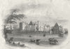 SUSSEX. Battle Abbey, Fish Ponds c1855 old antique vintage print picture