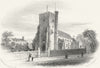 SUSSEX. Battle Church c1855 old antique vintage print picture
