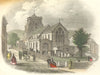 SUSSEX. St Mary's Church, Eastbourne c1855 old antique vintage print picture