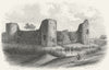 SUSSEX. Inner Norman Castle, Pevensey c1855 old antique vintage print picture