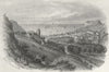 SUSSEX. Hastings from Minnis Rock c1855 old antique vintage print picture