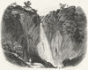 WALES. Aber Waterfall. Shone 1850 old antique vintage print picture