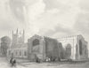 WALES. Bangor Cathedral SE view 1860 old antique vintage print picture