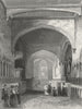 WALES. Bangor Cathedral choir 1860 old antique vintage print picture