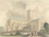 WALES. St David's Cathedral SW view. St David's 1850 old antique print picture