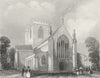 WALES. St Asaph's Cathedral west end. Asaph 1836 old antique print picture