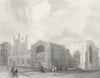 WALES. Bangor Cathedral SE view 1836 old antique vintage print picture