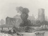 WALES. Llandaff Cathedral NE view 1836 old antique vintage print picture
