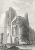 WALES. Llandaff Cathedral 1836 old antique vintage print picture