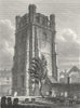 SUSSEX. Bell Tower, Chichester Cathedral. Storer 1814 old antique print