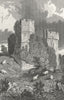 SUSSEX. Lewes Castle. Whittock. Churches 1830 old antique print picture