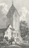 SUSSEX. Sompting Church. Whittock. Churches 1830 old antique print picture