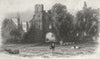 SUSSEX. Cowdray Ruins c1855 old antique vintage print picture