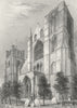 SUSSEX. Chichester Cathedral Bell Tower 1836 old antique vintage print picture