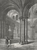SUSSEX. Chichester Cathedral Presbytery 1836 old antique vintage print picture