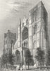 SUSSEX. Chichester Cathedral Bell Tower 1836 old antique vintage print picture