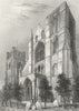 SUSSEX. Chichester Cathedral Bell Tower 1860 old antique vintage print picture